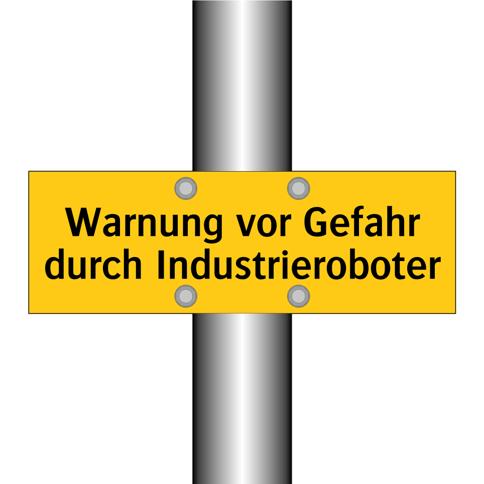 Warnung vor Gefahr durch Industrieroboter
