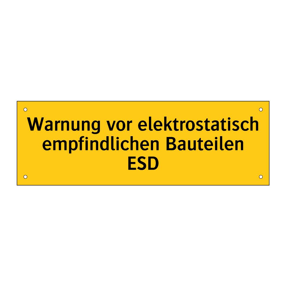 Warnung vor elektrostatisch empfindlichen Bauteilen ESD