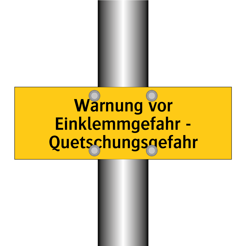 Warnung vor Einklemmgefahr - Quetschungsgefahr