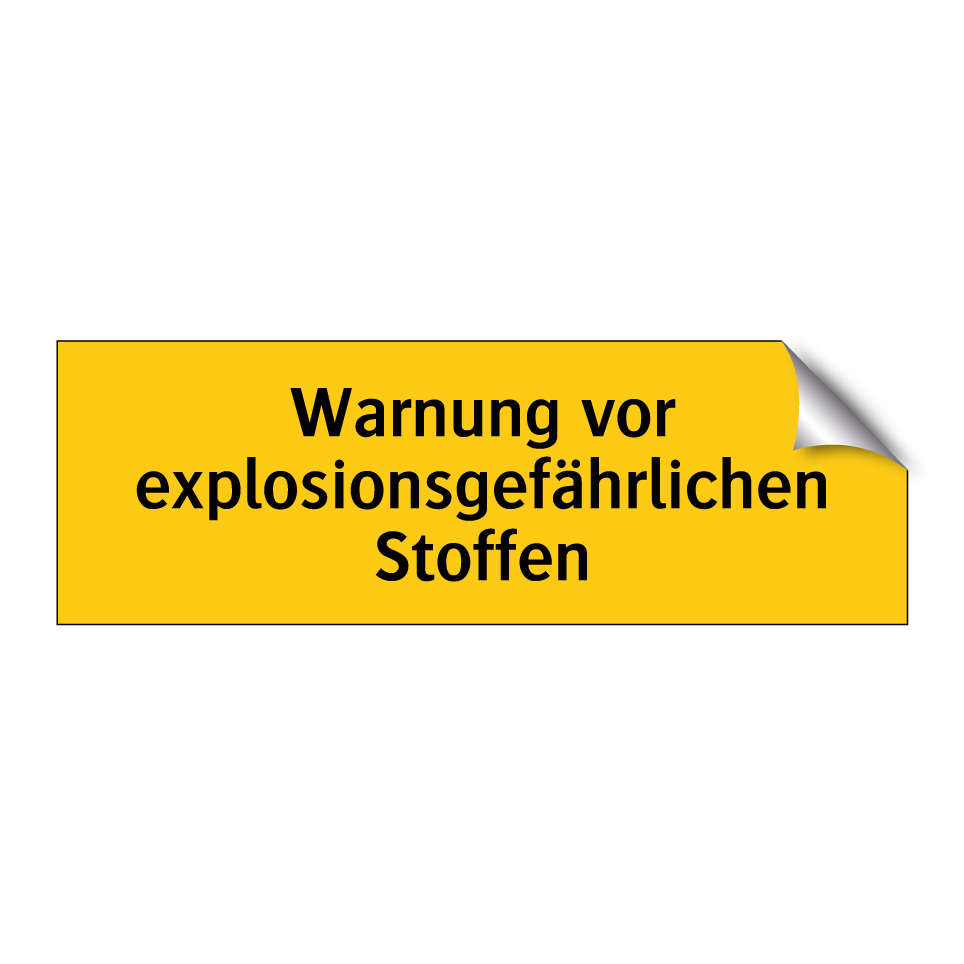 Warnung vor explosionsgefährlichen Stoffen