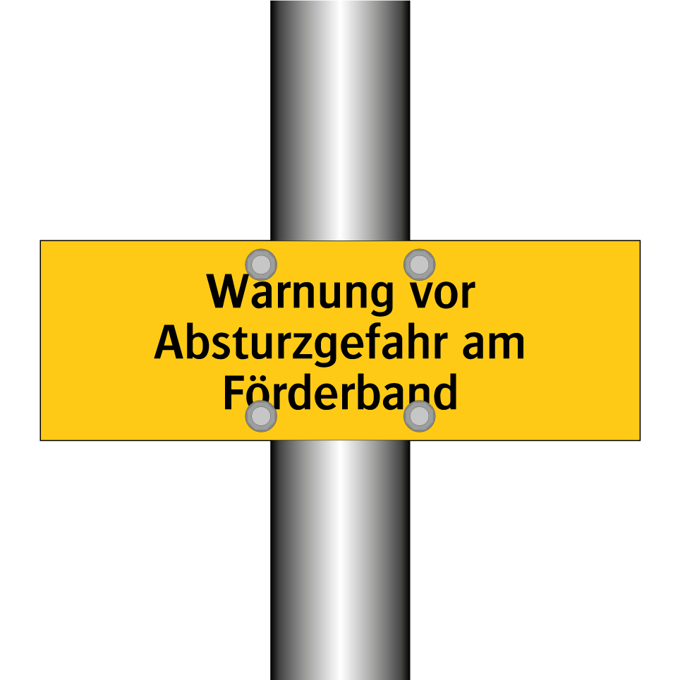Warnung vor Absturzgefahr am Förderband