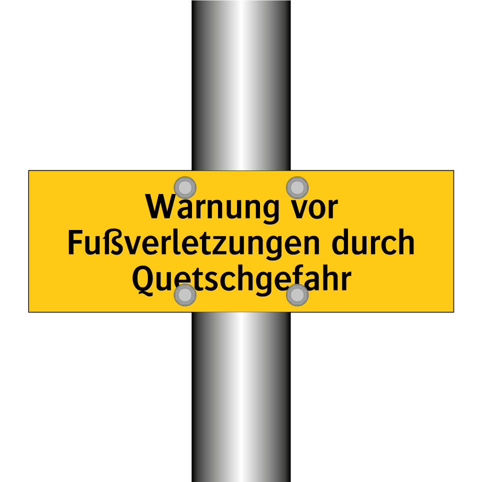 Warnung vor Fußverletzungen durch Quetschgefahr