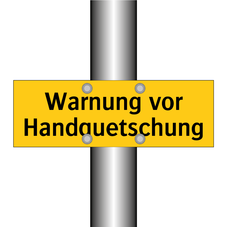 Warnung vor Handquetschung