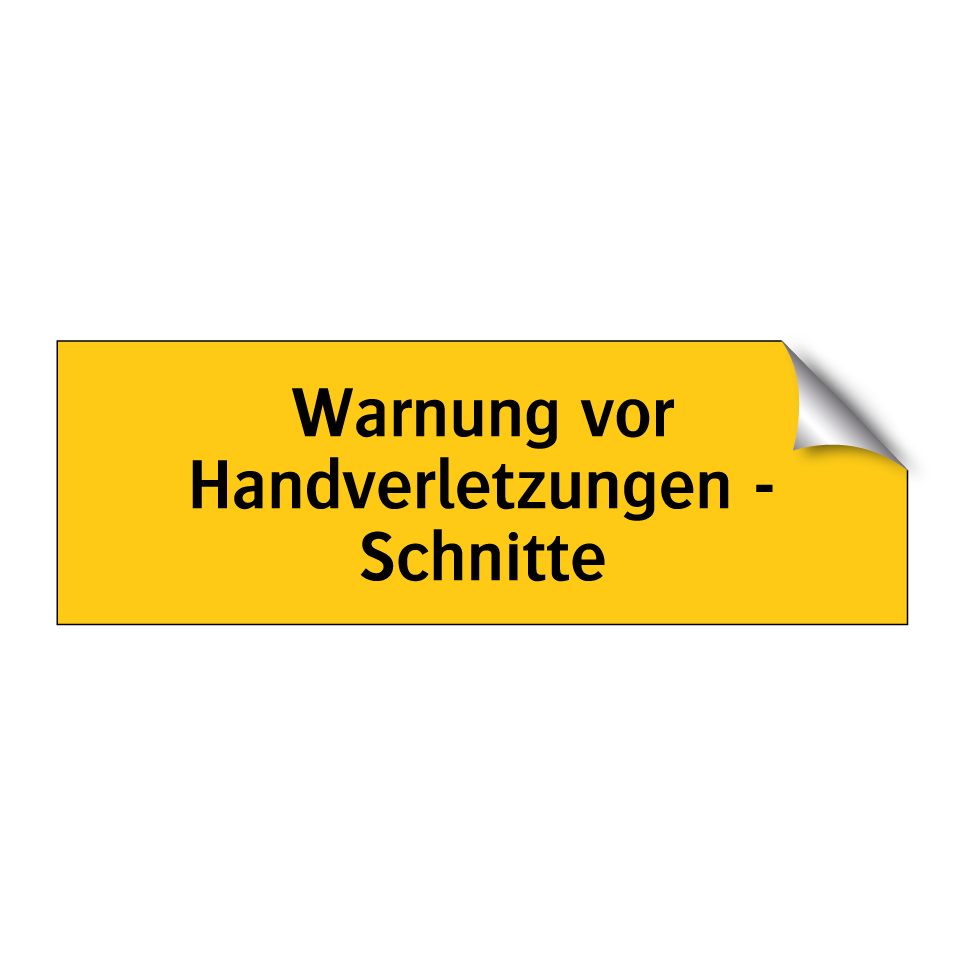 Warnung vor Handverletzungen - Schnitte