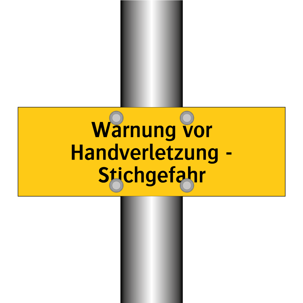 Warnung vor Handverletzung - Stichgefahr