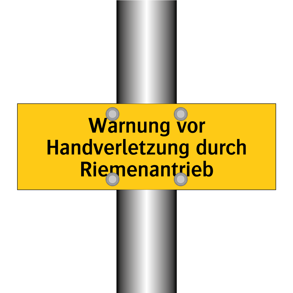 Warnung vor Handverletzung durch Riemenantrieb