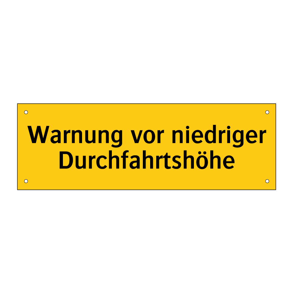 Warnung vor niedriger Durchfahrtshöhe
