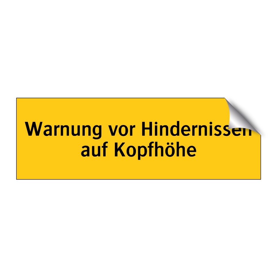 Warnung vor Hindernissen auf Kopfhöhe