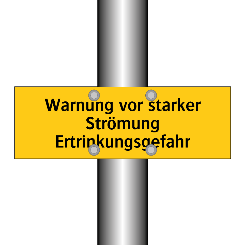Warnung vor starker Strömung Ertrinkungsgefahr