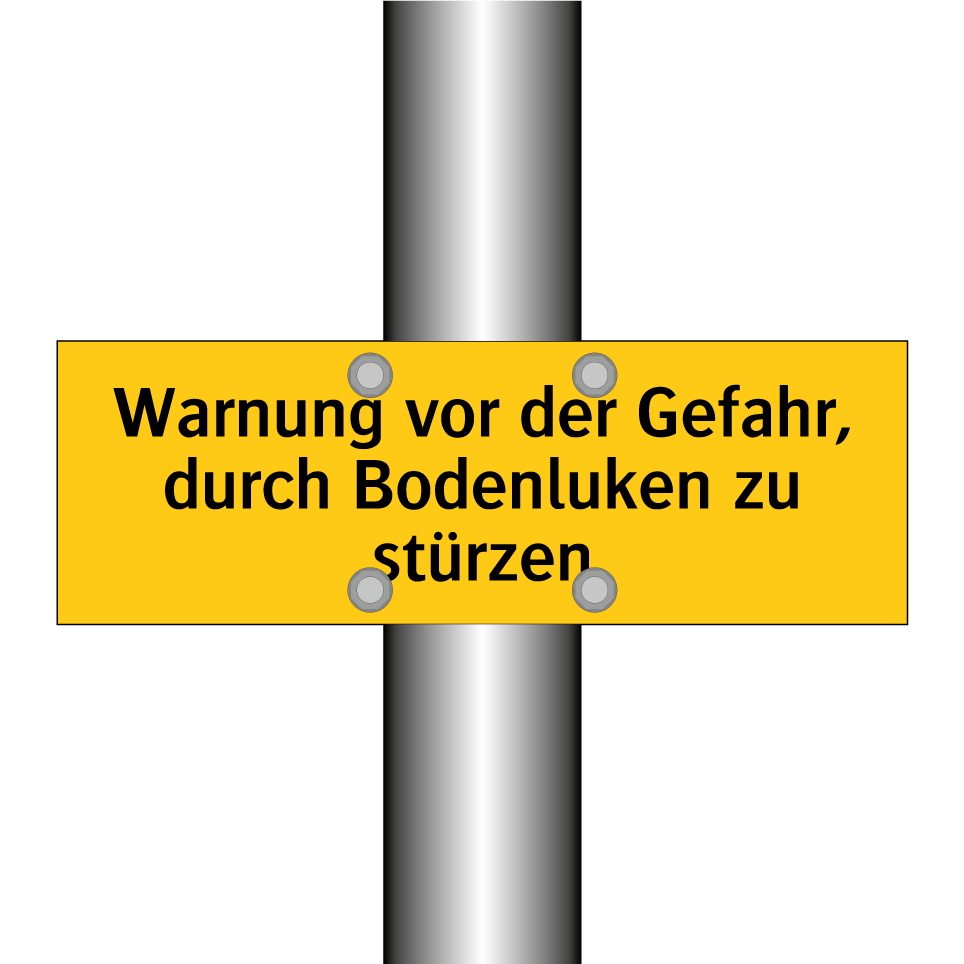 Warnung vor der Gefahr, durch Bodenluken zu stürzen