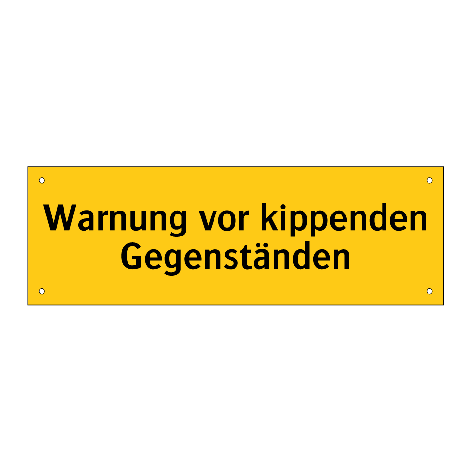 Warnung vor kippenden Gegenständen