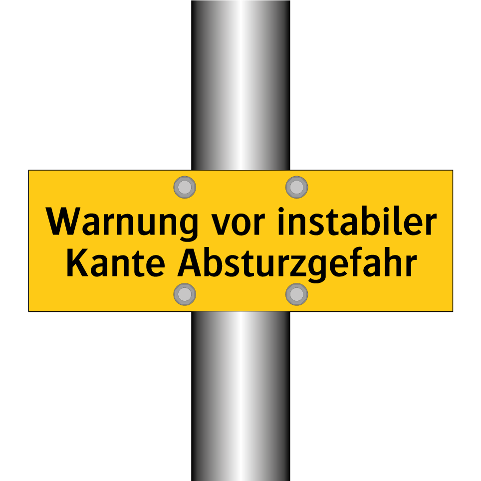 Warnung vor instabiler Kante Absturzgefahr