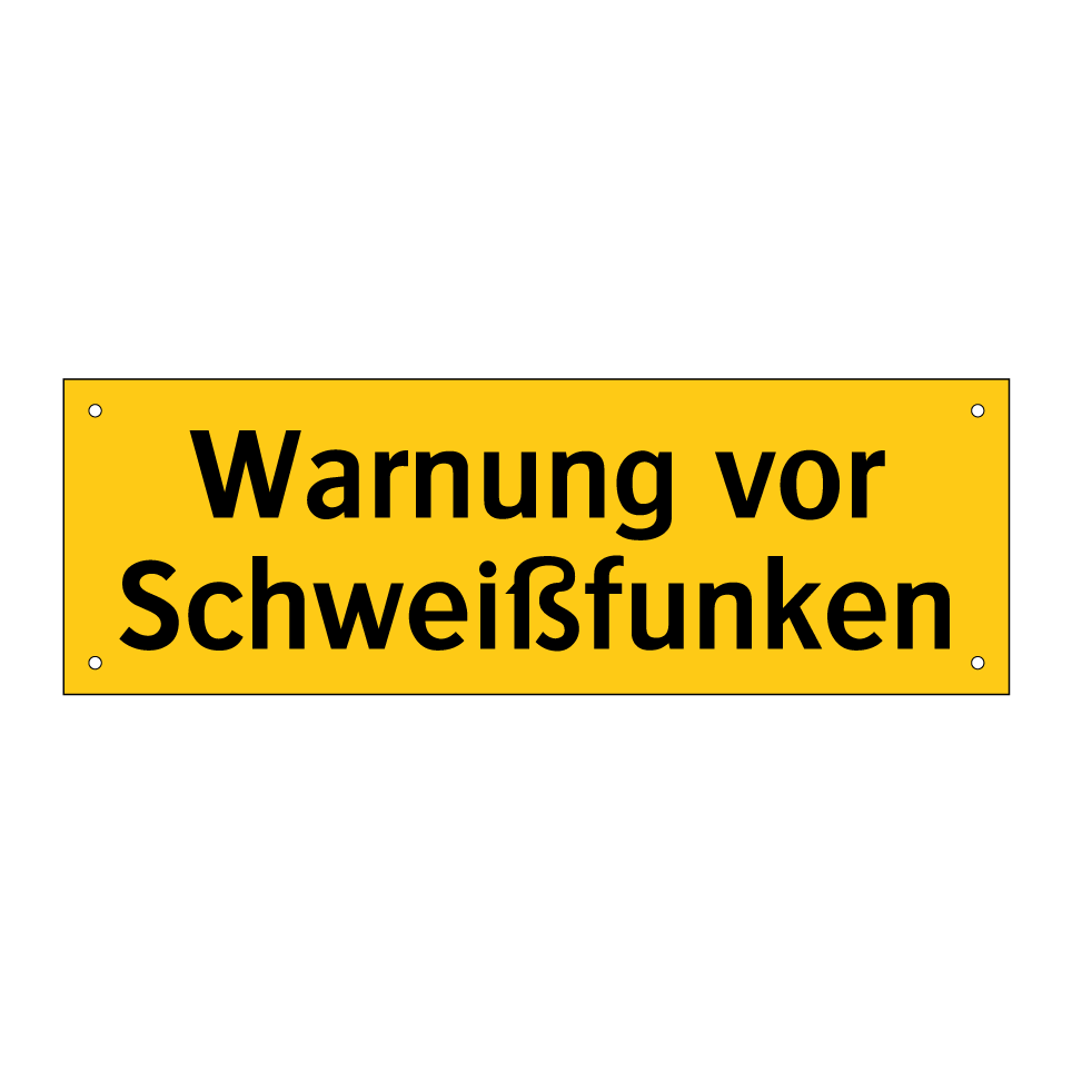 Warnung vor Schweißfunken