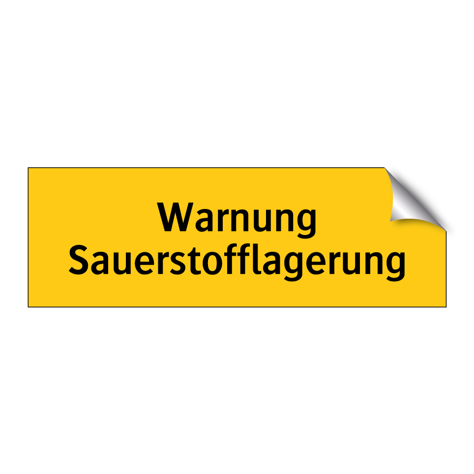 Warnung Sauerstofflagerung
