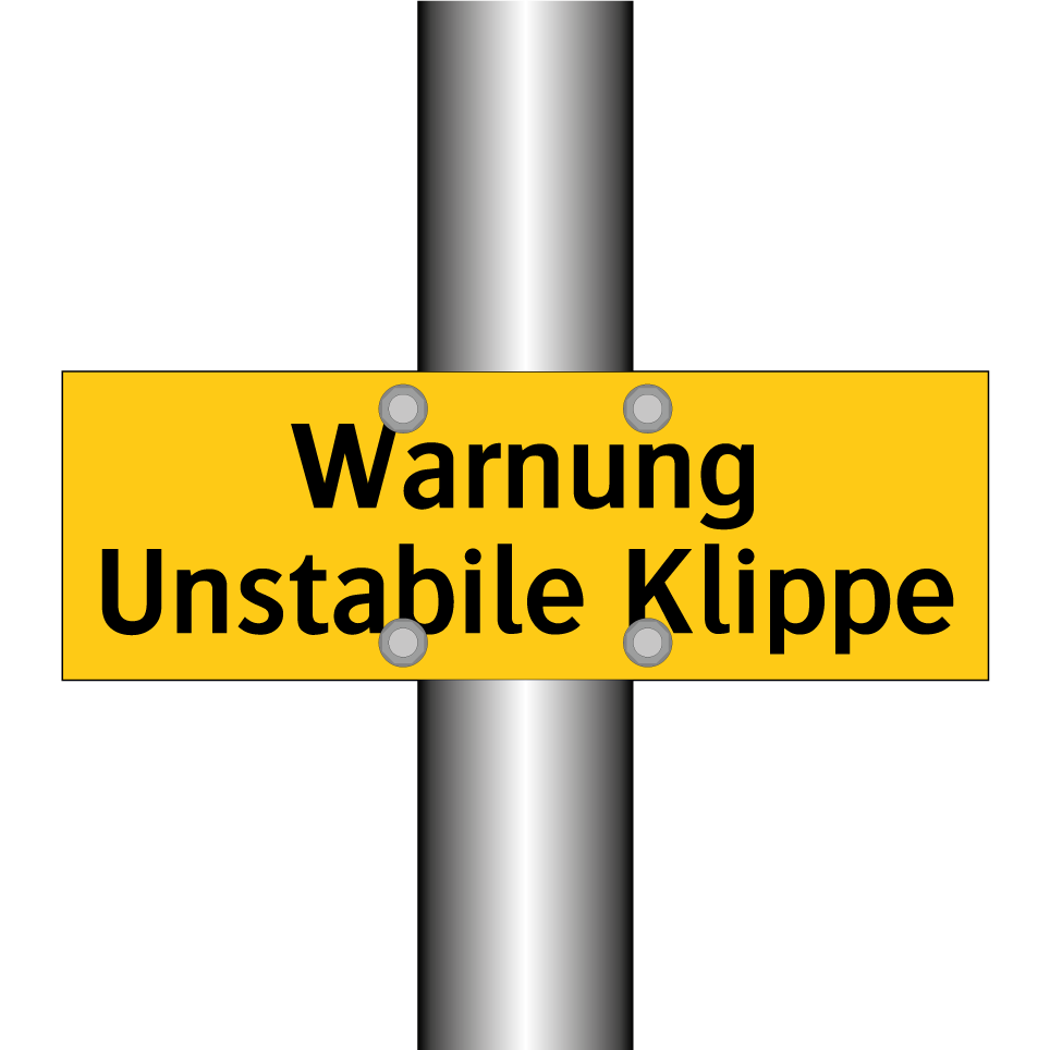 Warnung Unstabile Klippe