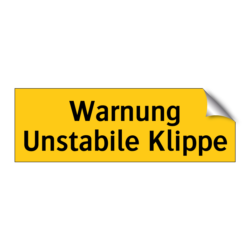 Warnung Unstabile Klippe