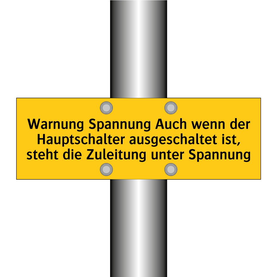 Warnung Spannung Auch wenn der Hauptschalter ausgeschaltet ist, steht die Zuleitung unter Spannung