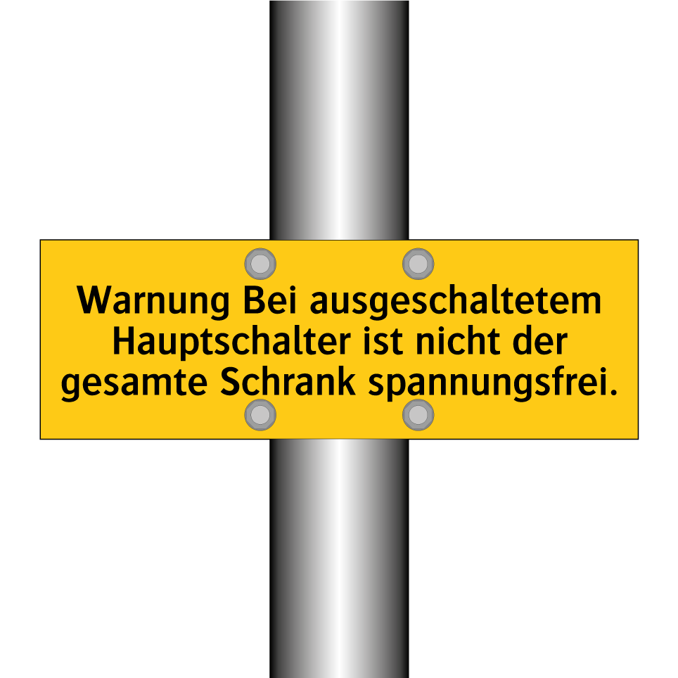 Warnung Bei ausgeschaltetem Hauptschalter ist nicht der gesamte Schrank spannungsfrei.