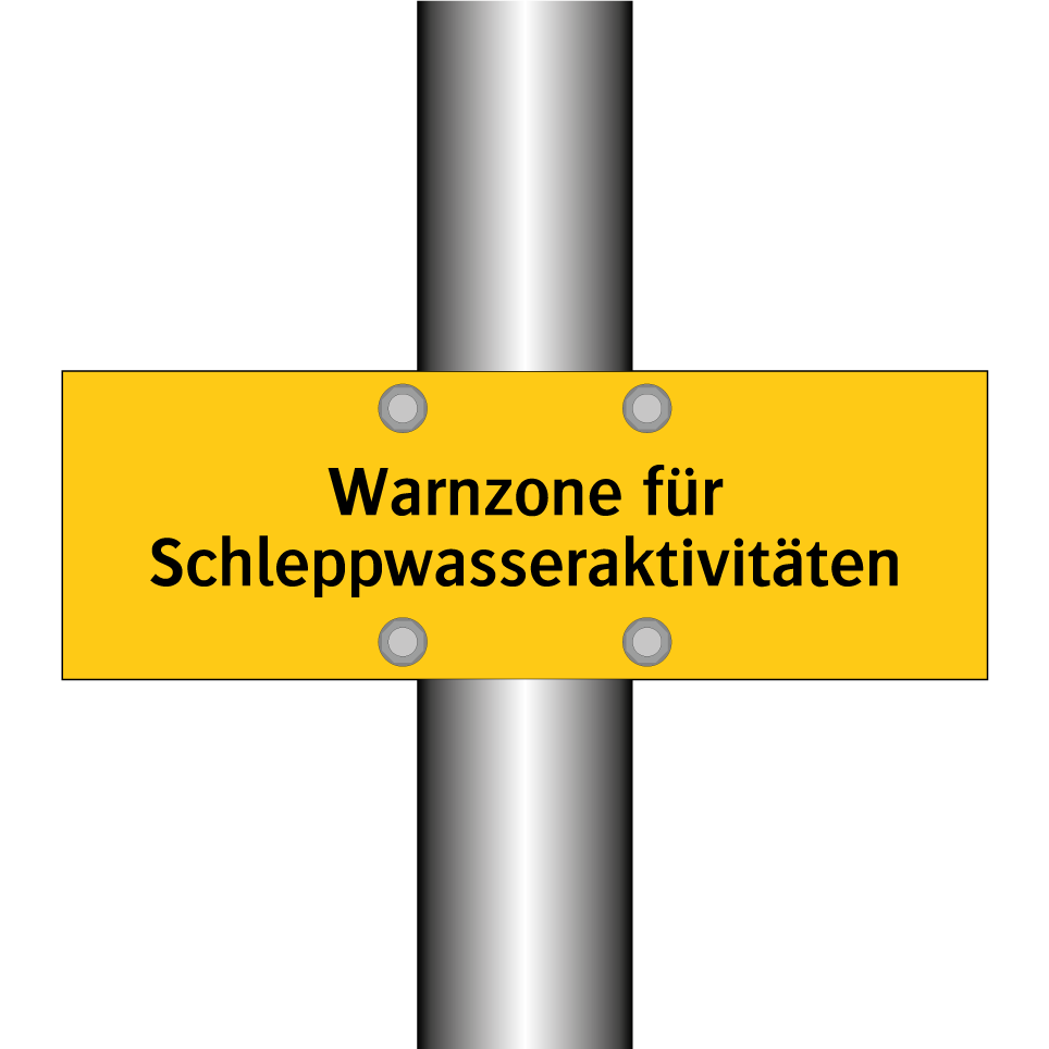 Warnzone für Schleppwasseraktivitäten