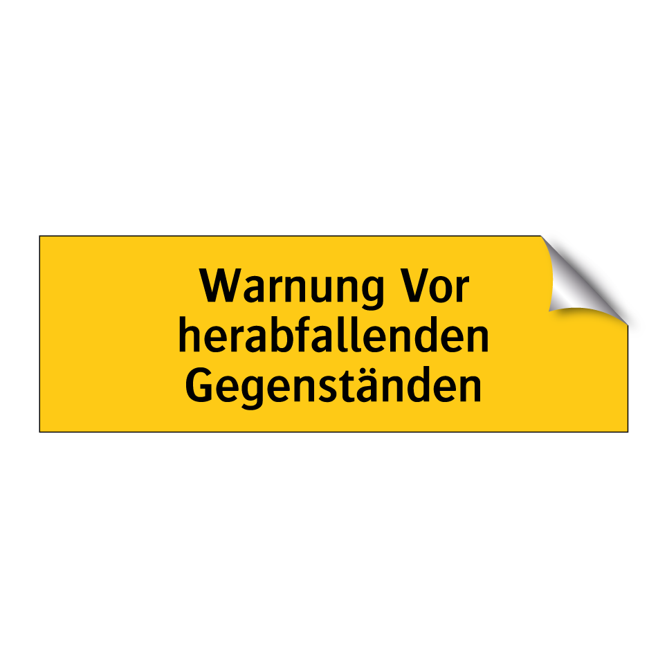 Warnung Vor herabfallenden Gegenständen