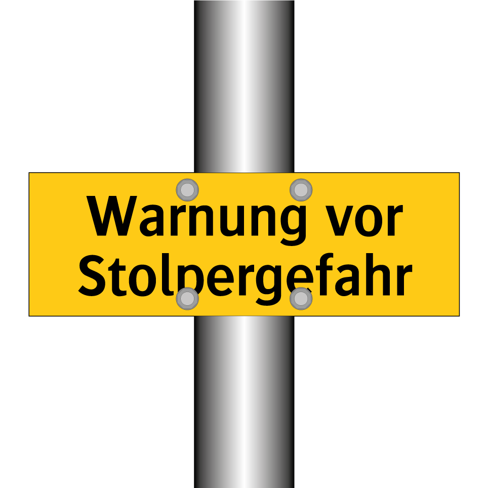 Warnung vor Stolpergefahr