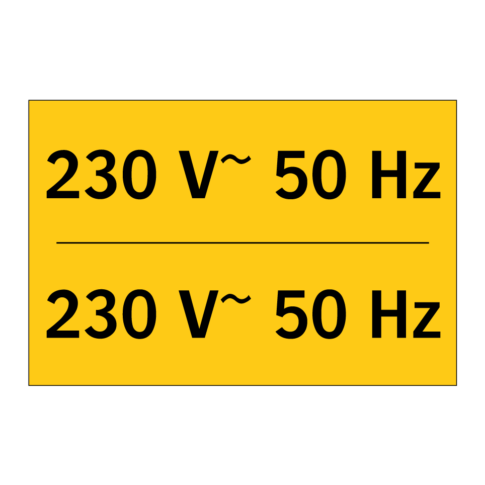 230 V~ 50 Hz - 230 V~ 50 Hz