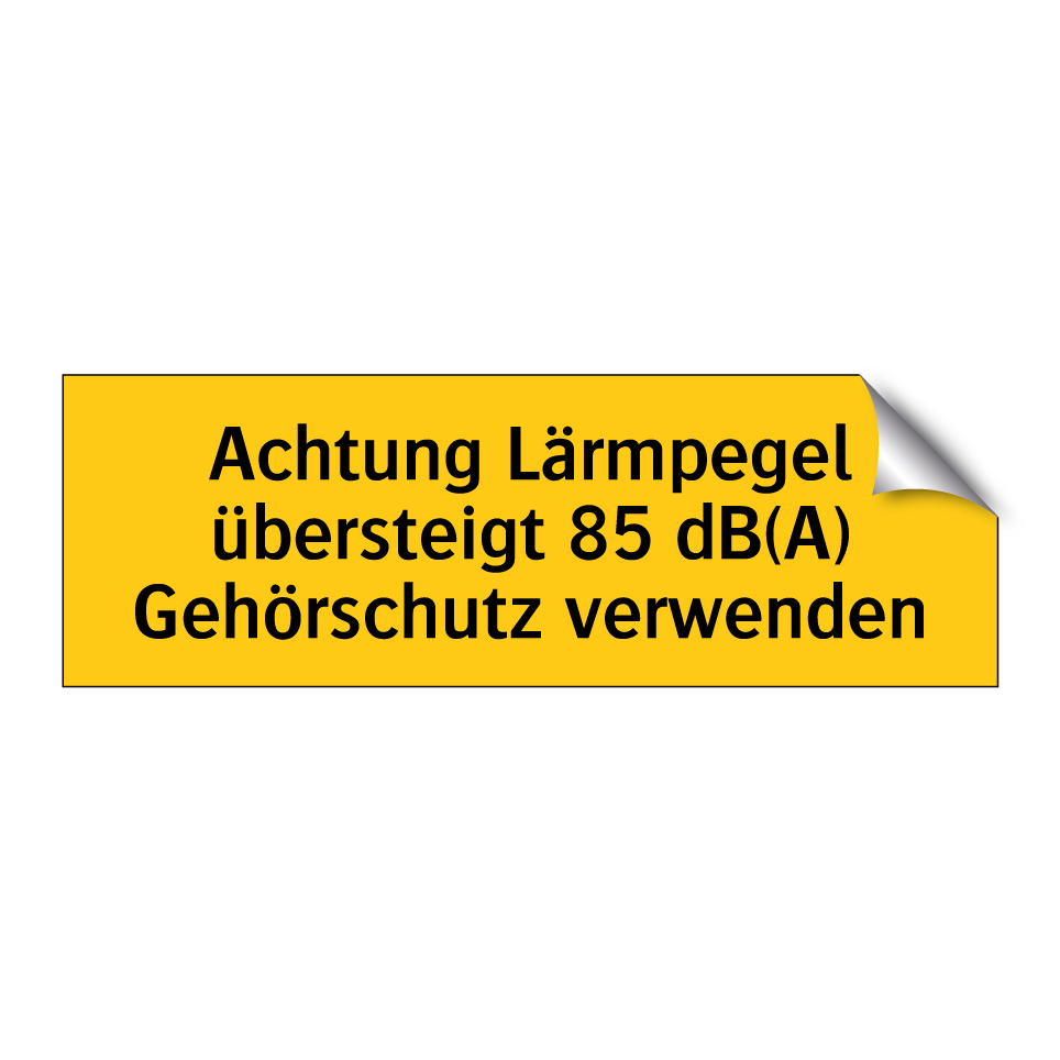 Achtung Lärmpegel übersteigt 85 dB(A) Gehörschutz verwenden