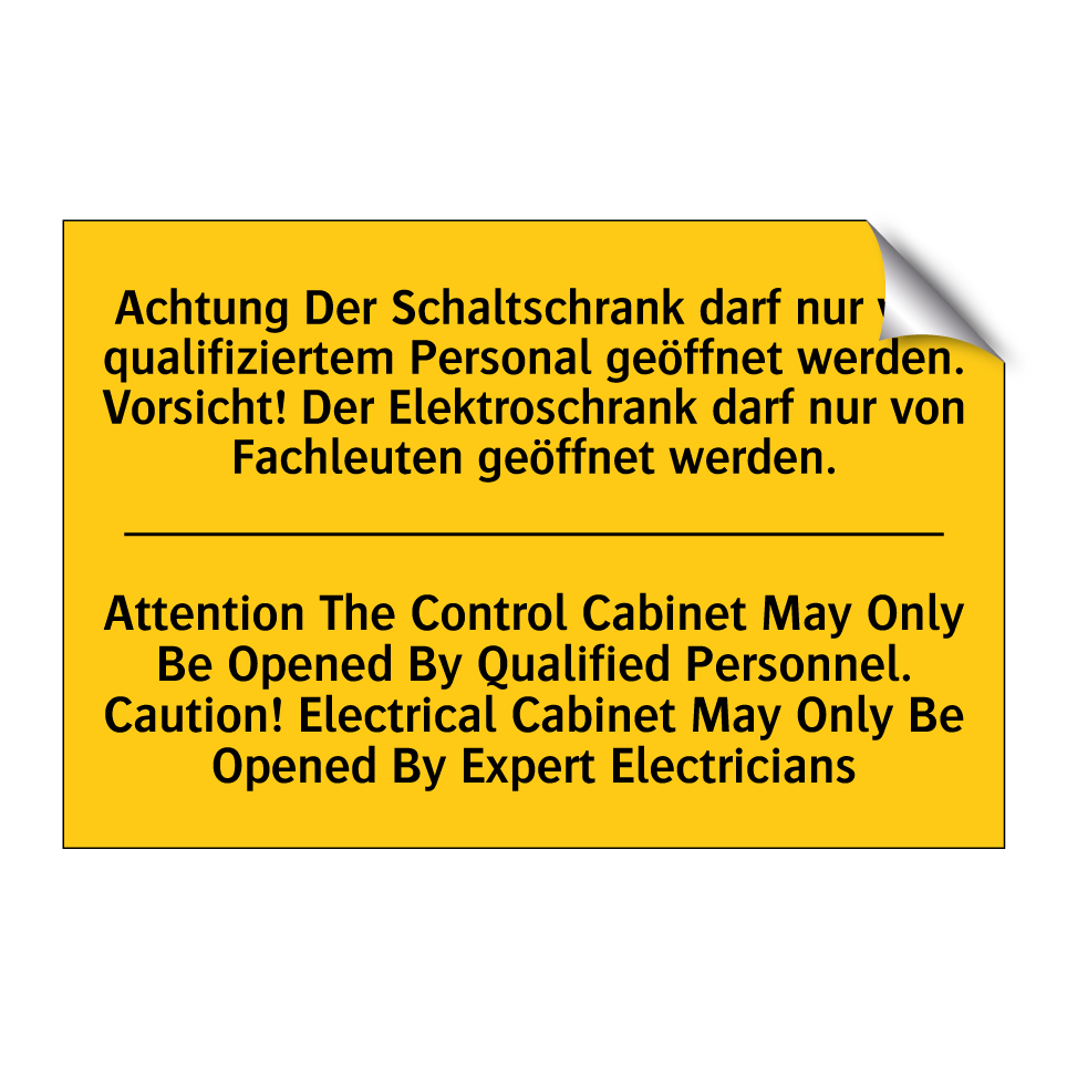 Achtung Der Schaltschrank darf /.../ - Attention The Control Cabinet /.../