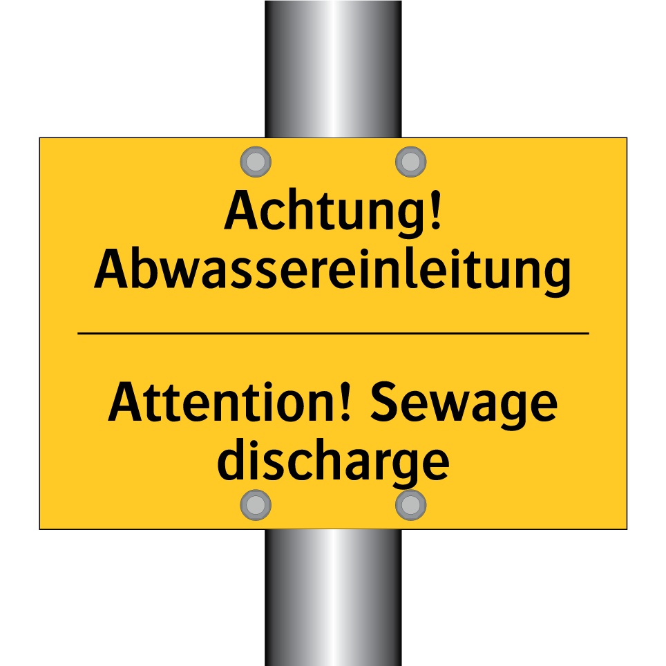 Achtung! Abwassereinleitung - Attention! Sewage discharge