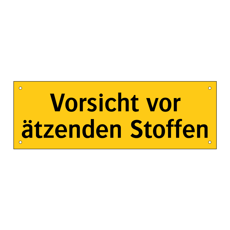 Vorsicht vor ätzenden Stoffen