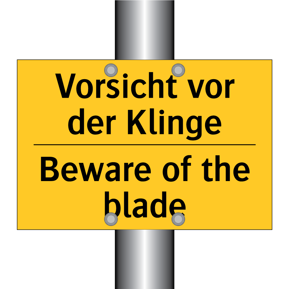Vorsicht vor der Klinge - Beware of the blade