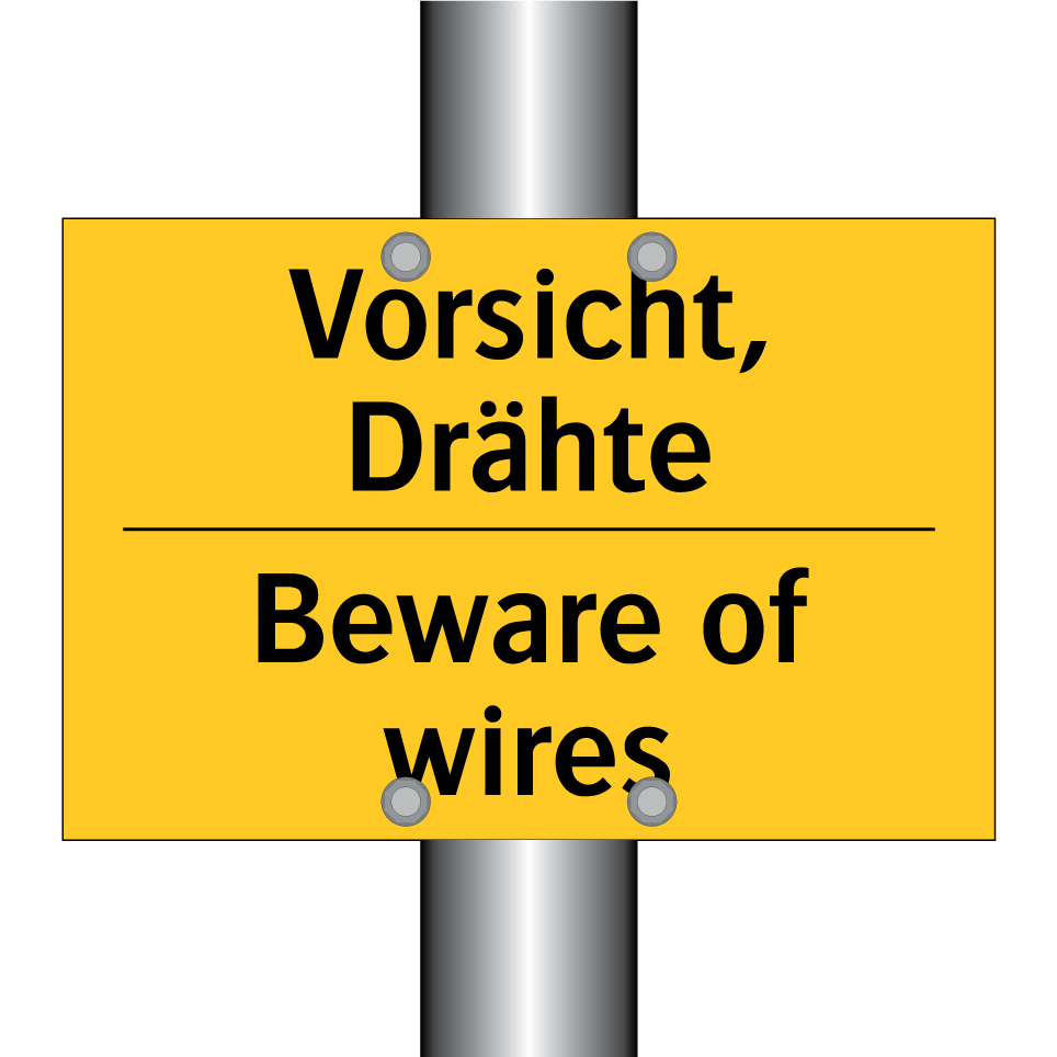 Vorsicht, Drähte - Beware of wires