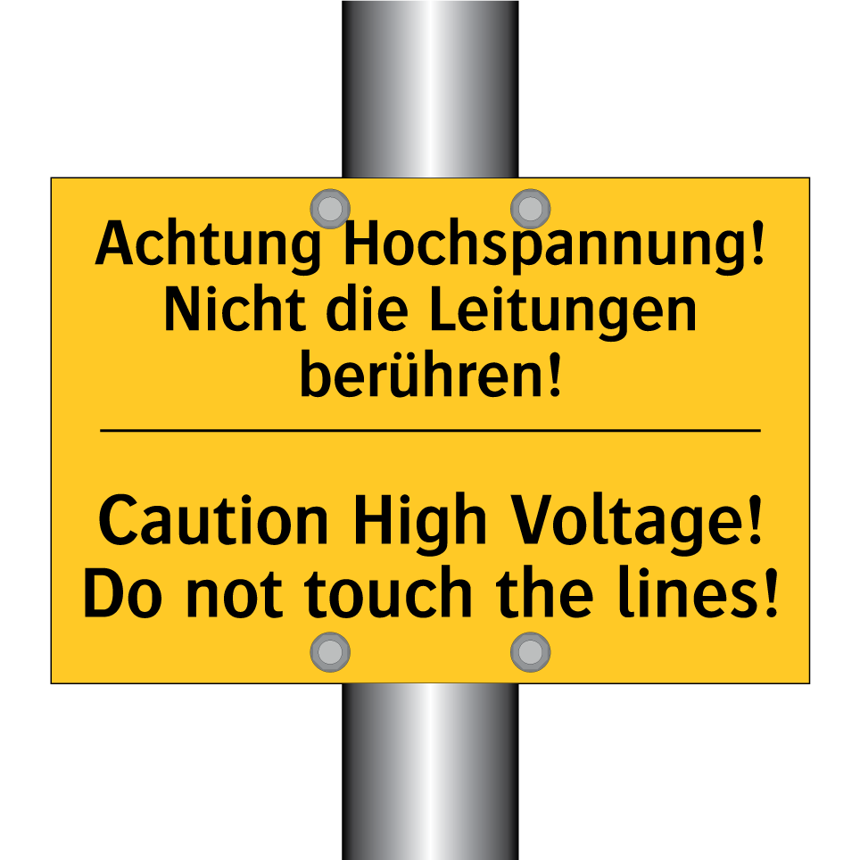 Achtung Hochspannung! Nicht die /.../ - Caution High Voltage! Do not touch /.../