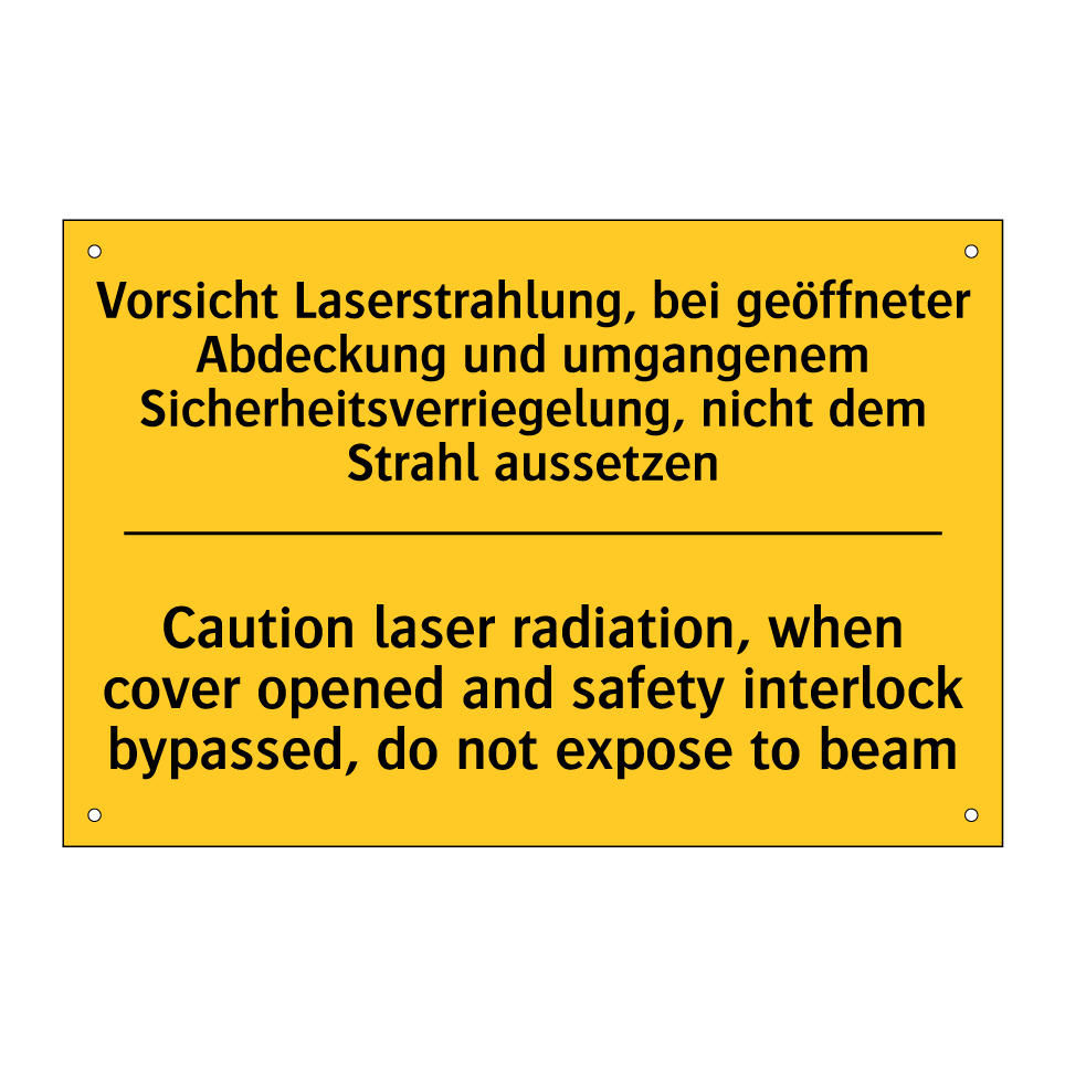 Vorsicht Laserstrahlung, bei geöffneter /.../ - Caution laser radiation, when /.../