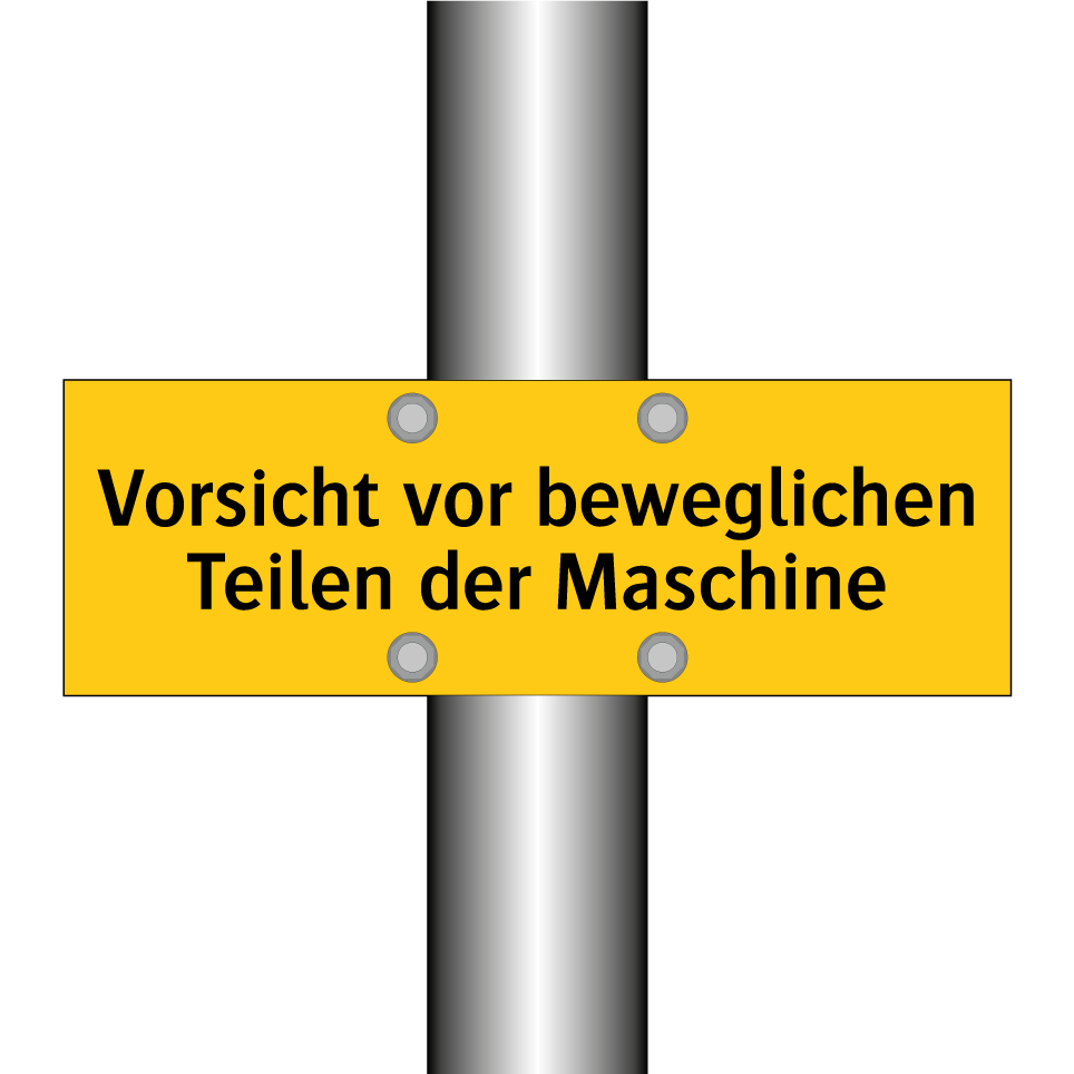 Vorsicht vor beweglichen Teilen der Maschine