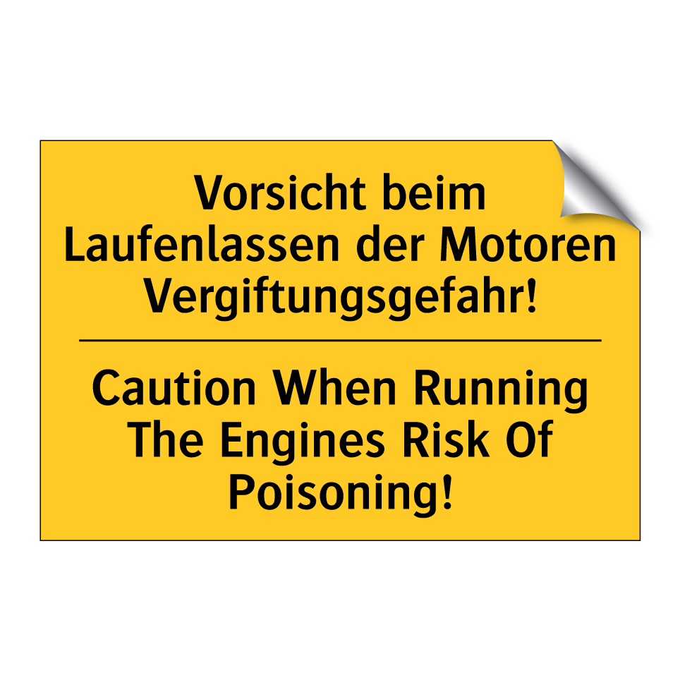 Vorsicht beim Laufenlassen der /.../ - Caution When Running The Engines /.../