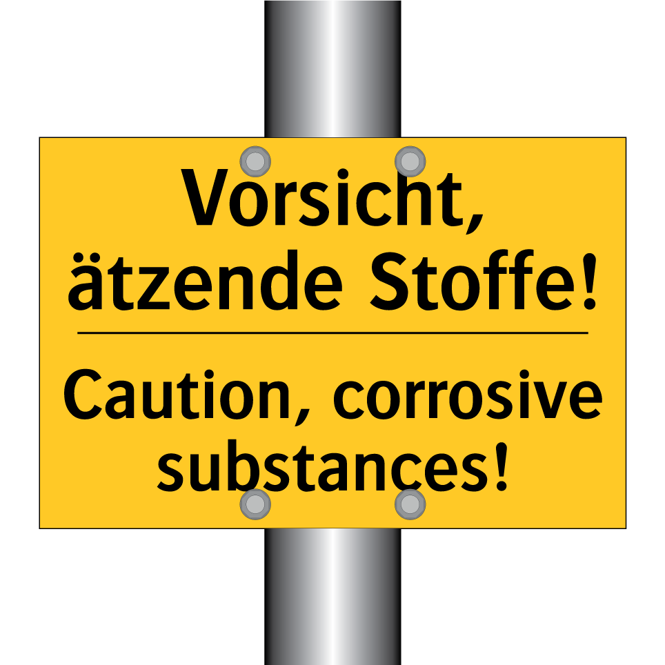Vorsicht, ätzende Stoffe! - Caution, corrosive substances!