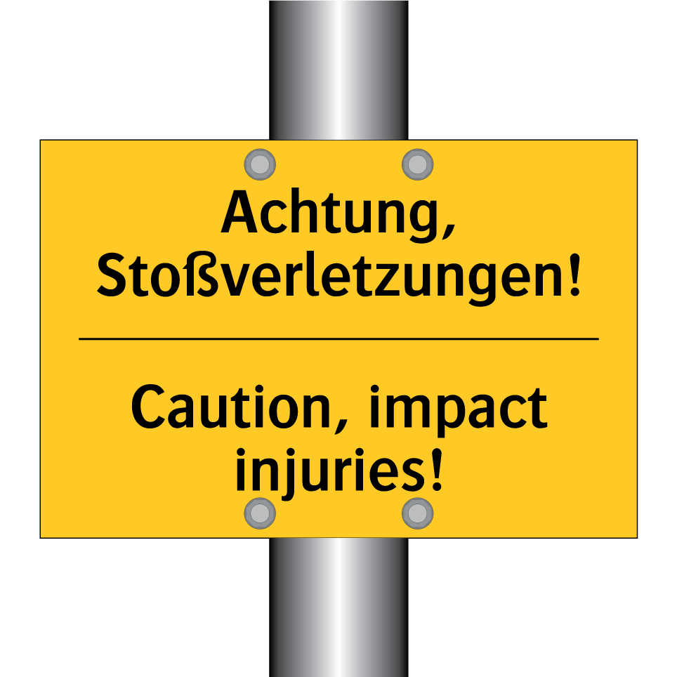 Achtung, Stoßverletzungen! - Caution, impact injuries!