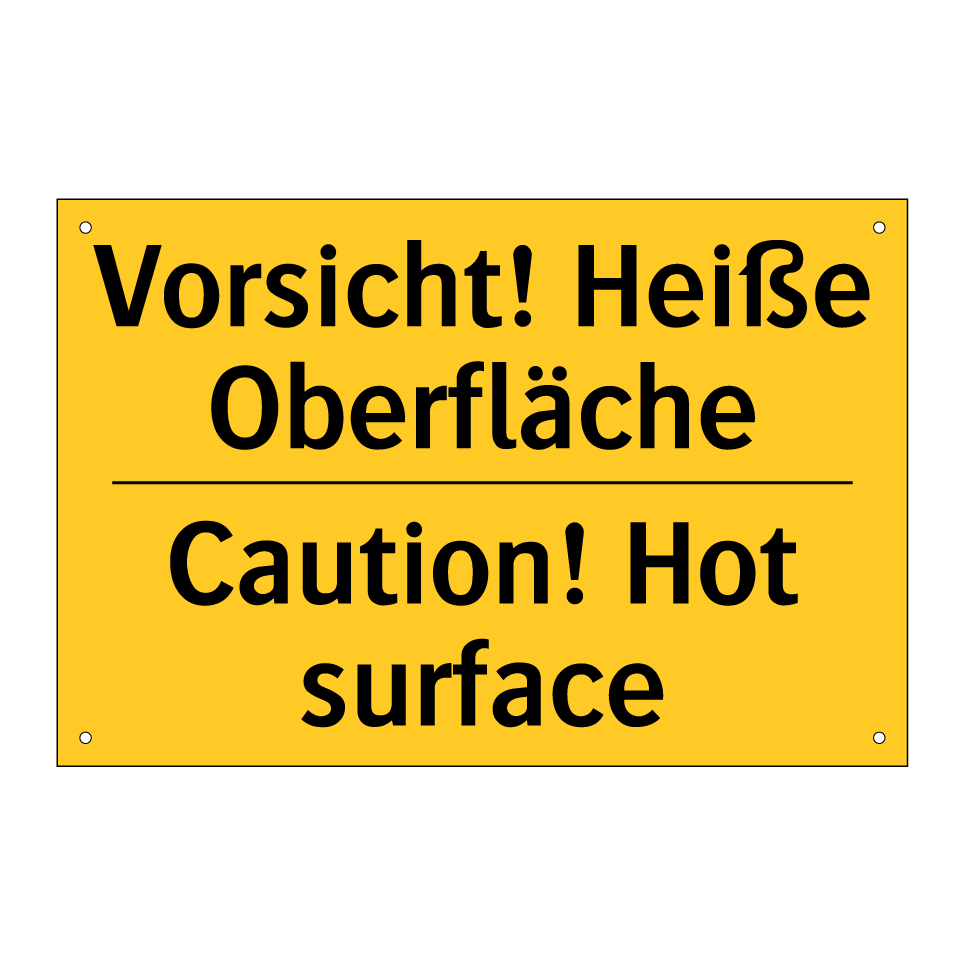 Vorsicht! Heiße Oberfläche - Caution! Hot surface