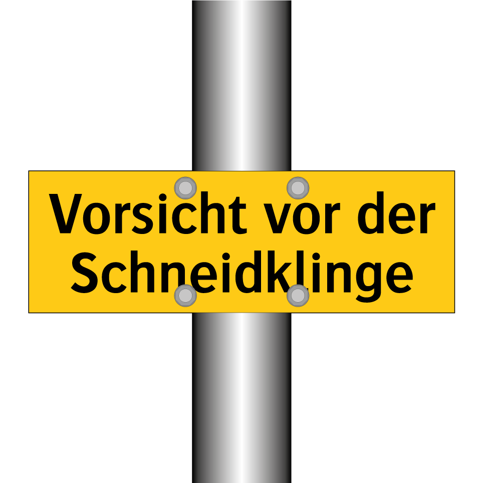 Vorsicht vor der Schneidklinge