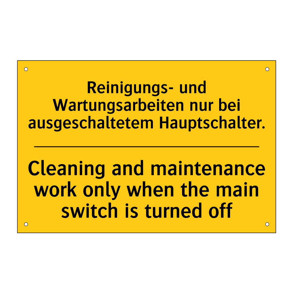 Reinigungs- und Wartungsarbeiten /.../ - Cleaning and maintenance work /.../