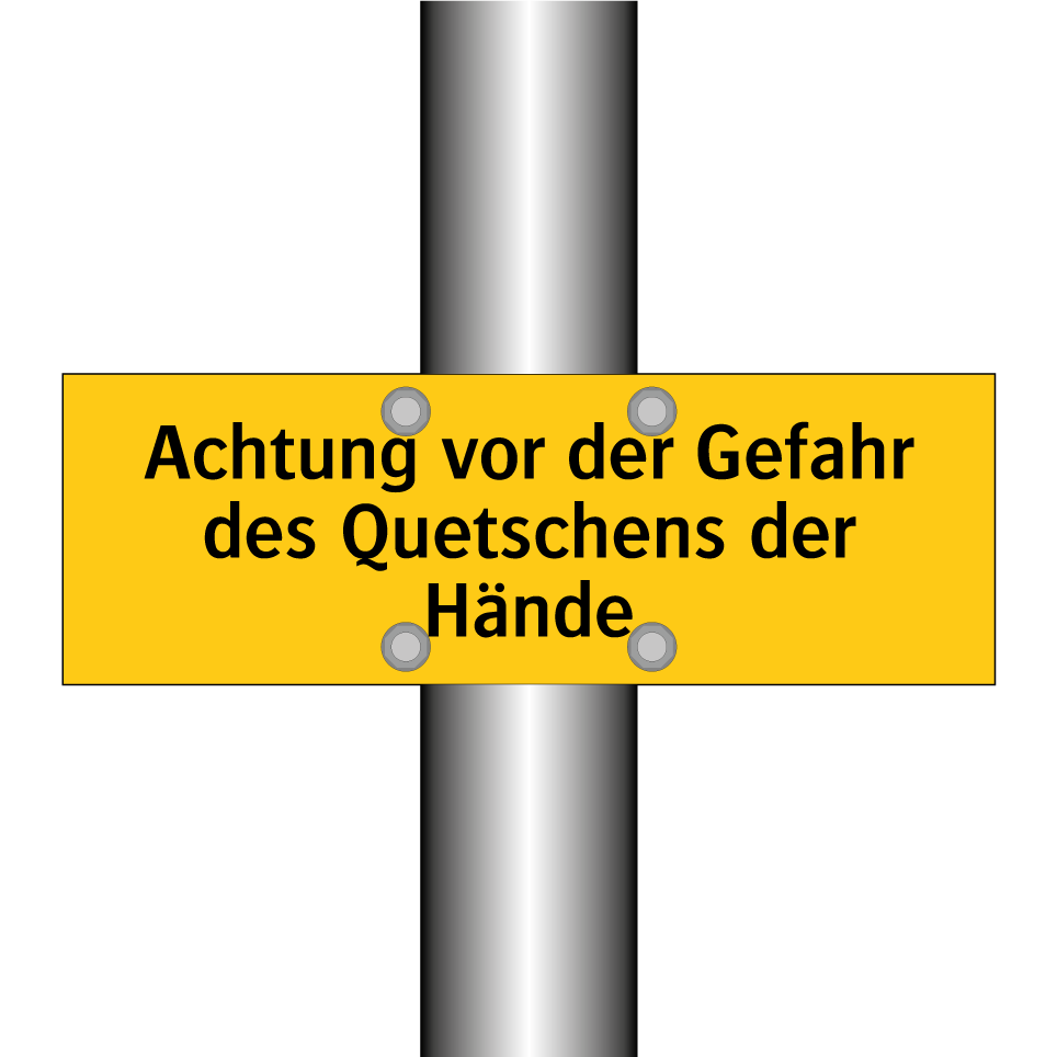 Achtung vor der Gefahr des Quetschens der Hände
