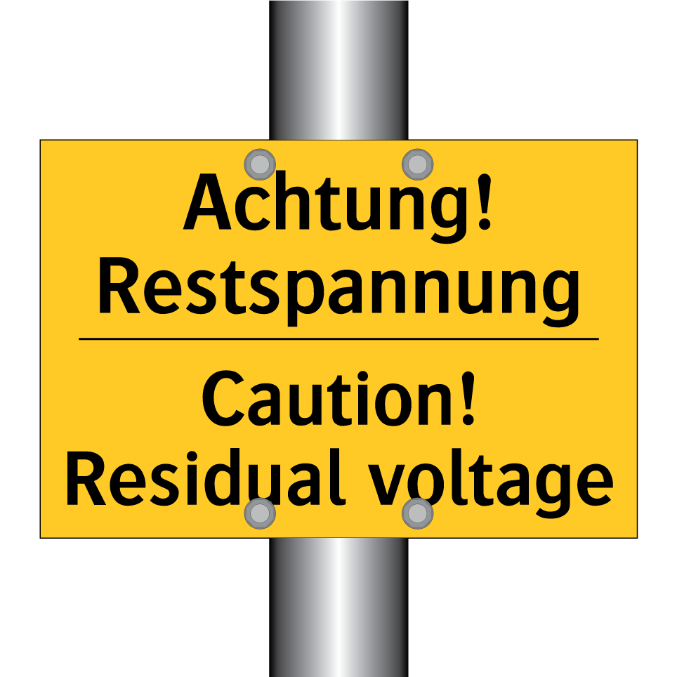 Achtung! Restspannung - Caution! Residual voltage