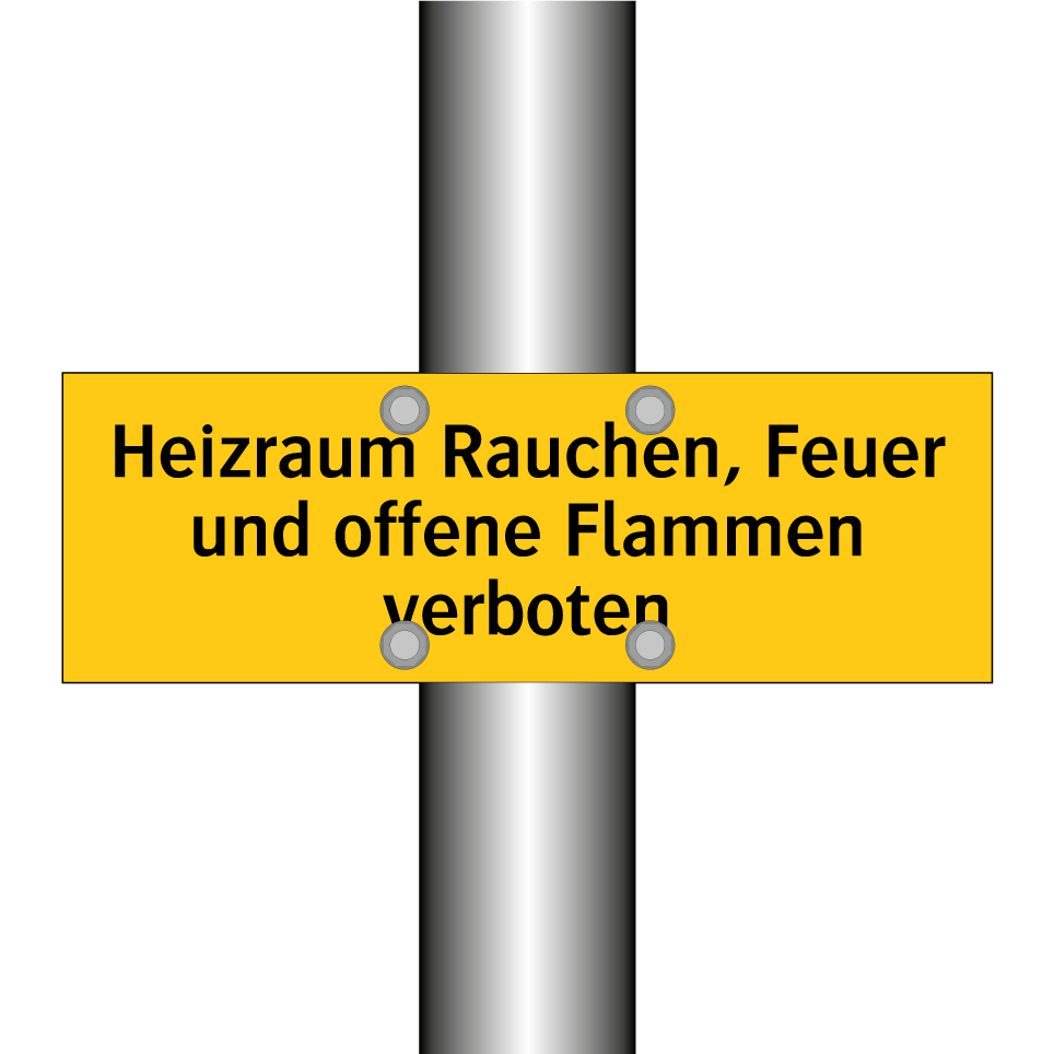 Heizraum Rauchen, Feuer und offene Flammen verboten