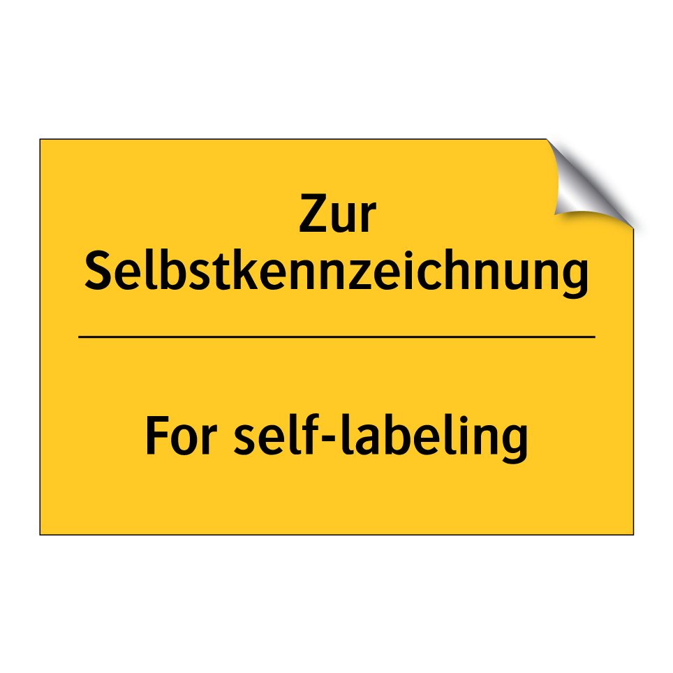 Zur Selbstkennzeichnung - For self-labeling