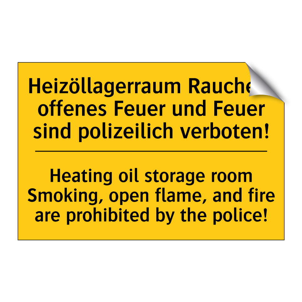 Heizöllagerraum Rauchen, offenes /.../ - Heating oil storage room Smoking, /.../