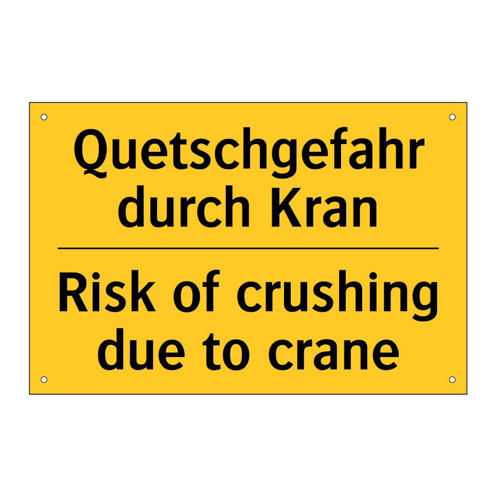 Quetschgefahr durch Kran - Risk of crushing due to crane