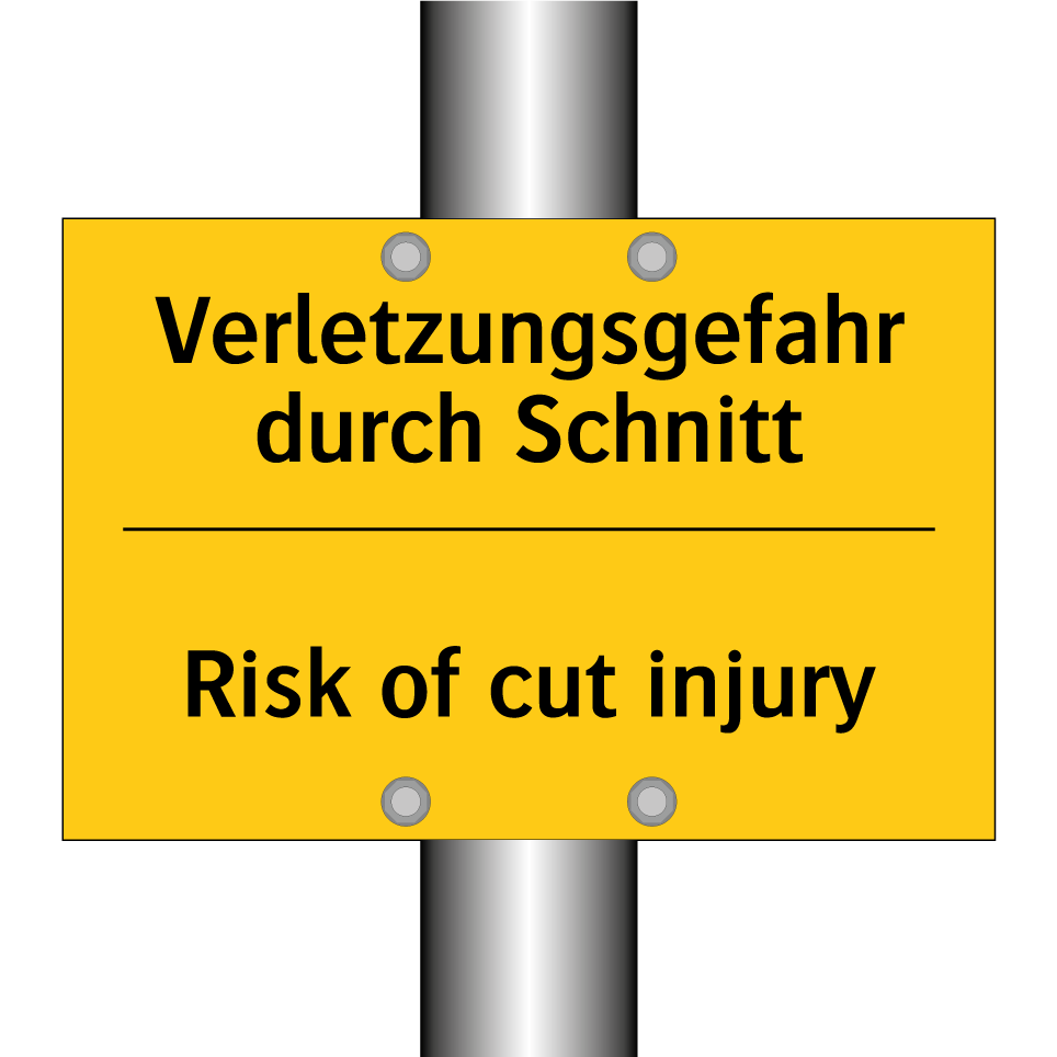 Verletzungsgefahr durch Schnitt/.../ - Risk of cut injury