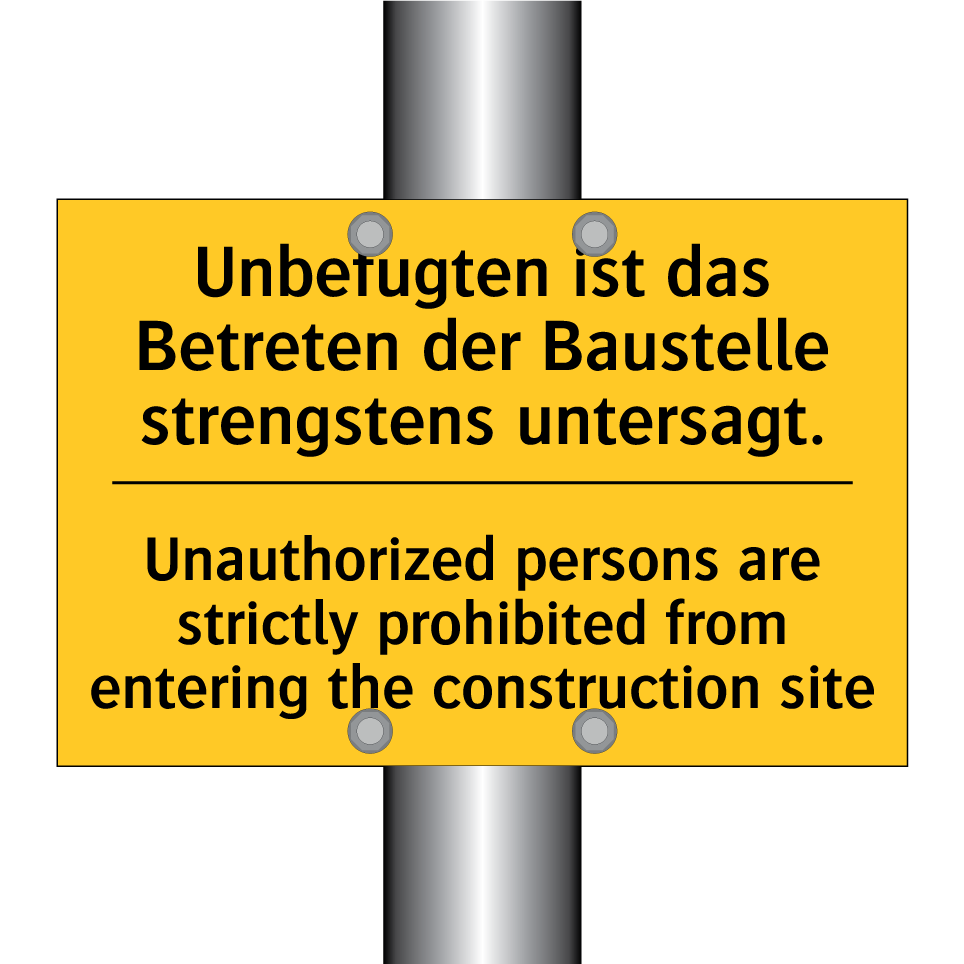 Unbefugten ist das Betreten der /.../ - Unauthorized persons are strictly /.../