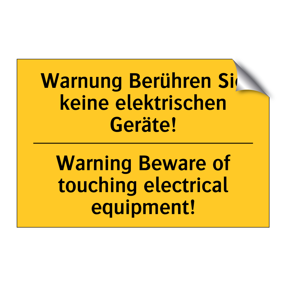 Warnung Berühren Sie keine elektrischen /.../ - Warning Beware of touching electrical /.../
